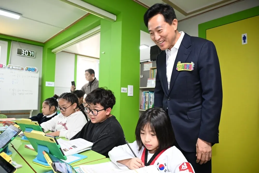 초등학교를 찾은 오세훈 서울시장, 다문화 학생 수도 증가일로다. (사진: 서울시)
