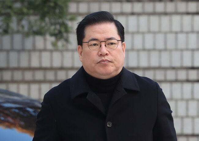 서울중앙지방법원에 출석중인 유동규 증인 (사진=연합뉴스)