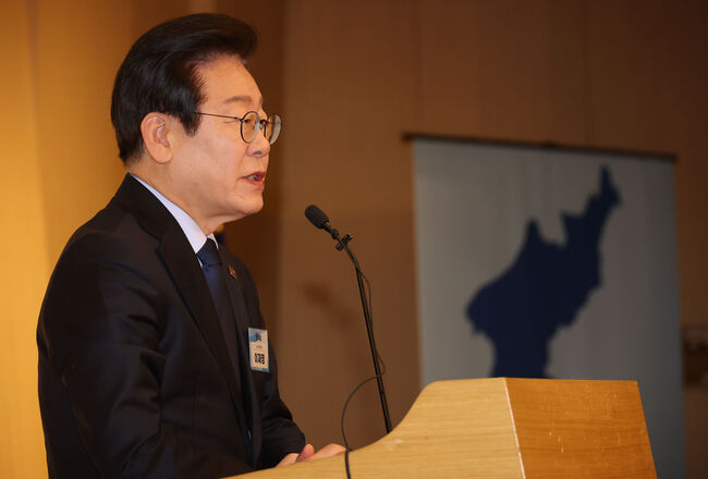 축사하는 이재명 대표 (서울=연합뉴스)