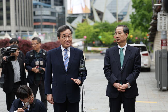 백브리핑에서 발언하는 이낙연 후보 (사진=새미래민주당