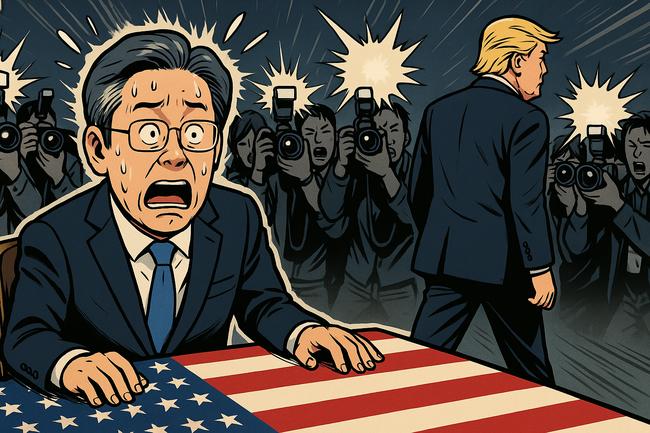 보도를 보고서야 한미정상회담을 알게 된 이재명 대통령 (그래픽 : 가피우스)