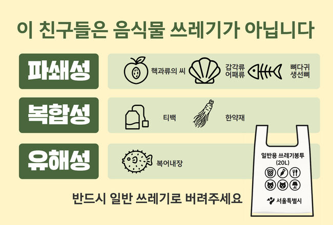 환경부 가이드라인 기준 일반 쓰레기 (그래픽 : 가피우스)