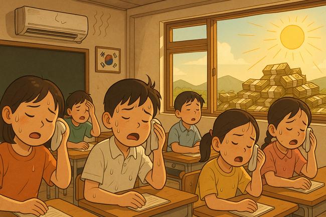 에어컨 꺼진 교실이 보여주는 ‘달콤한 현금 살포’의 허상