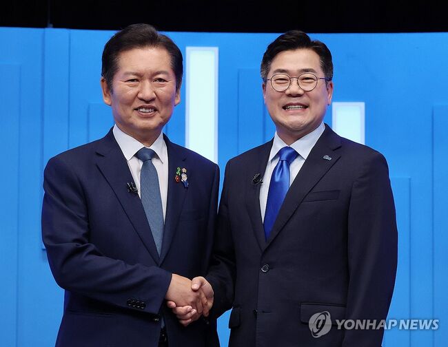 당대표 선거에 나선 정청래, 박찬대 의원 (사진=연합뉴스)