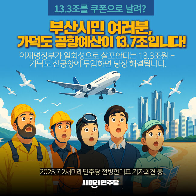 새미래민주당이 소비 쿠폰 13조 대안을 내놨다