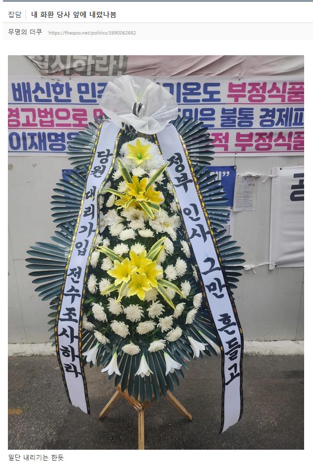 정부인사 그만 흔들고 당원 대리가입 전수조사하라 (커뮤니티 '더쿠' 캡쳐)