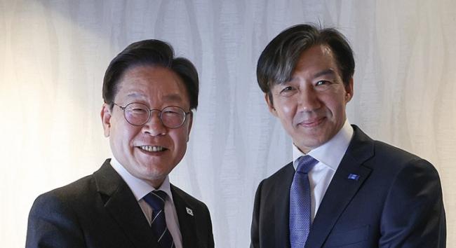 2024년 4월 25일 서울 모처에서 회동을 가진 당시 더불어민주당 이재명 대표와 조국혁신당 조국 대표(사진=민주당 제공)