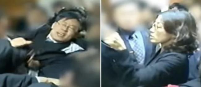 2004년 성남시의회 난동 사건 당시 현장 영상 (유튜브 영상 갈무리)