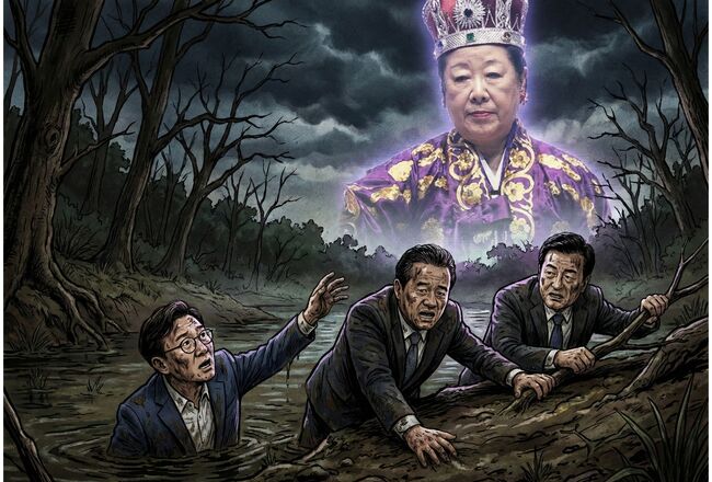 통일교 늪에 빠진 전재수, 임종성, 정동영 (AI 생성 이미지)