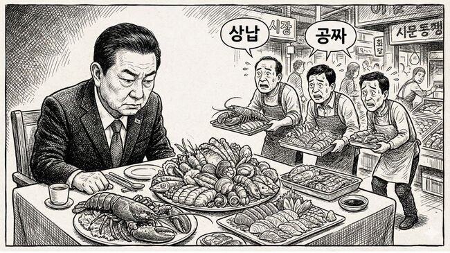 "우린 돈 없다" 상인의 절규에도... 김병기, 지역구서 '황제 공짜 식사' 의혹