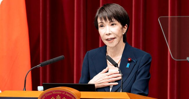 지난 1월 19일, 중의원 해산과 관련하여 수상관저에서 기자회견을 가지는 다카이치 총리. (사진: 자유민주당 홈페이지)
