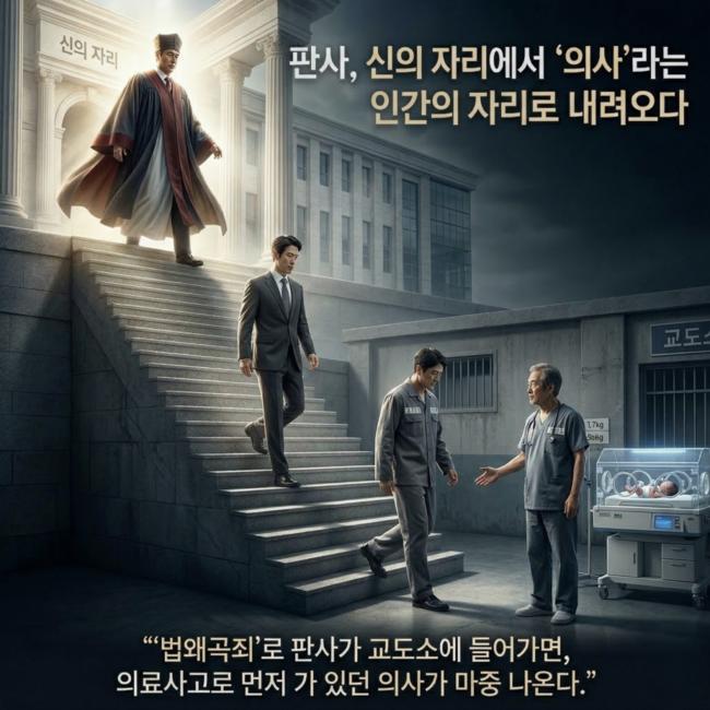 법왜곡죄로 판사가 교도소에 들어가면 먼저 가 있던 의사가 마중 나온다