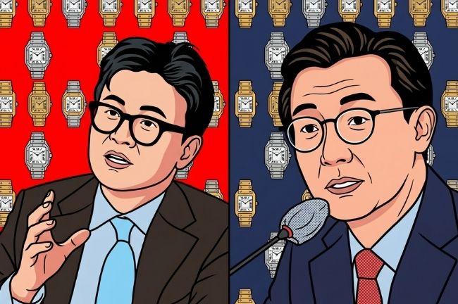 전재수와 한동훈의 시계대전 (그래픽-가피우스)
