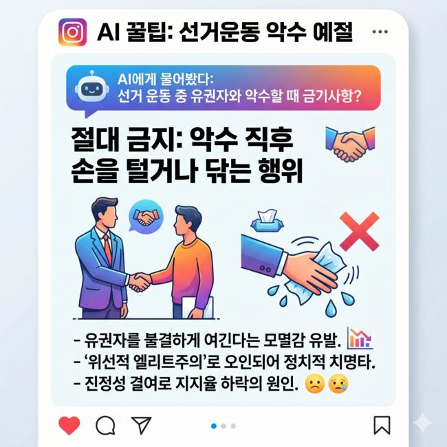 AI에게 선거 운동 악수 예절을 물어봤다 (AI 생성)