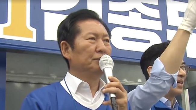 유세현장에서 말실수를 한 정청래 대표 (SBS화면 갈무리)