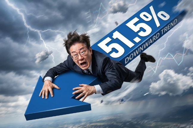 12일에는 48.1%까지 하락했었다 (그래픽-AI생성)