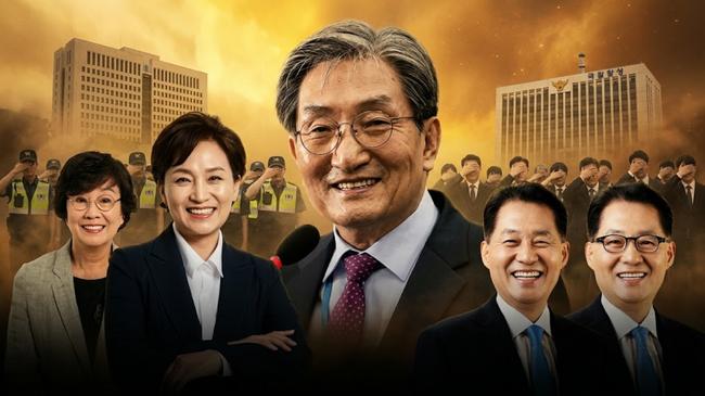 권력 앞에서 멈추는 경찰 포기하는 검찰 (AI 생성 이미지)