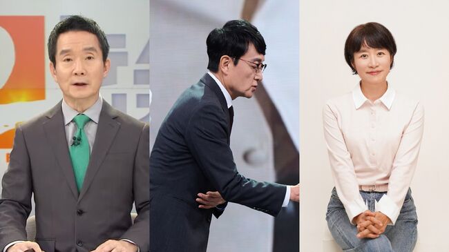 좌측부터 MBC 사장 후보에 도전했으나 탈락한 권순표 전 뉴스외전 앵커, 사장 재선임에 도전하는 안형준 현 MBC 사장, 네이버 제휴평가위원회 심사위원과 MBC 기획국장을 역임하고 사장에 도전하는 이동애 후보 순. 출처=MBC(왼쪽부터 사진1,2), '집에 가고 싶다'