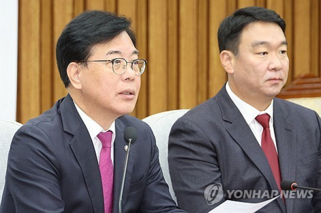 발언하는 국민의힘 송언석 원내대표